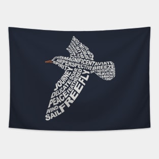 Bird (Dove) Text Art Tapestry