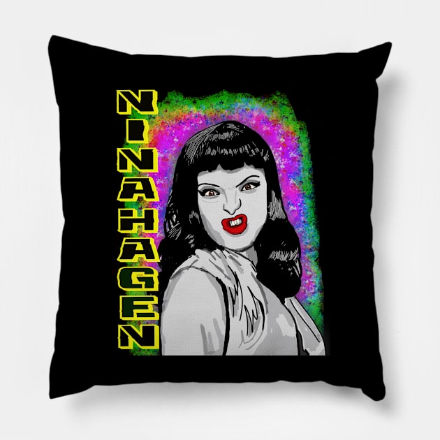 Nina Hagen Pillow by TL Bugg