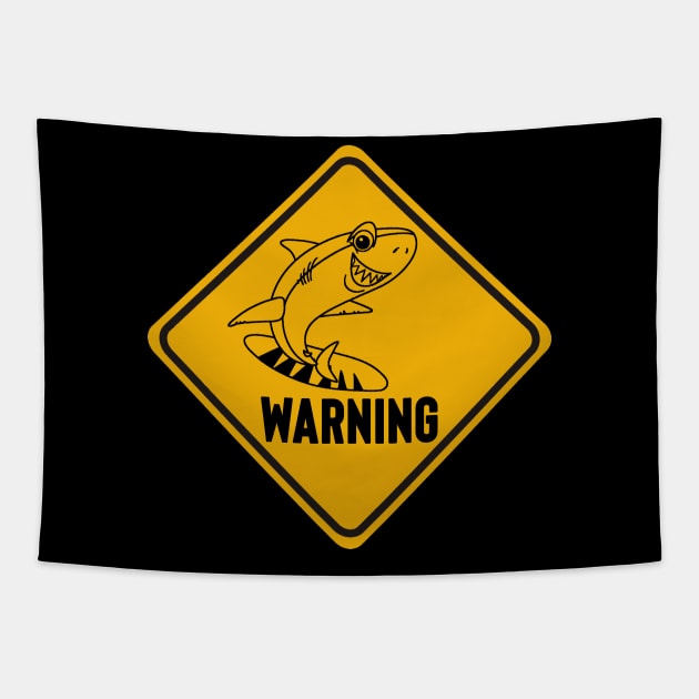 SHARK SURFING WARNING - funny summmer edition 2 Tapestry by BACK TO THE 90´S