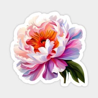 Elegant Ombre Pink Peony Flower Watercolor Floral Art Magnet