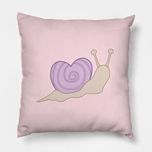 Snail With Heart Shell Pillow