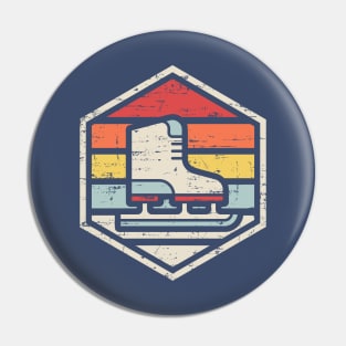 Retro Badge Ice Skate Pin