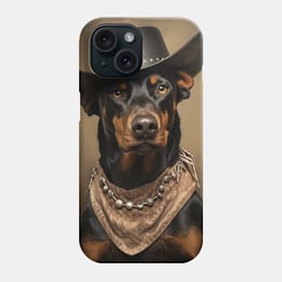 Cowboy Dog - Doberman Pinscher Phone Case