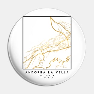 ANDORRA LA VELLA CITY STREET MAP ART Pin