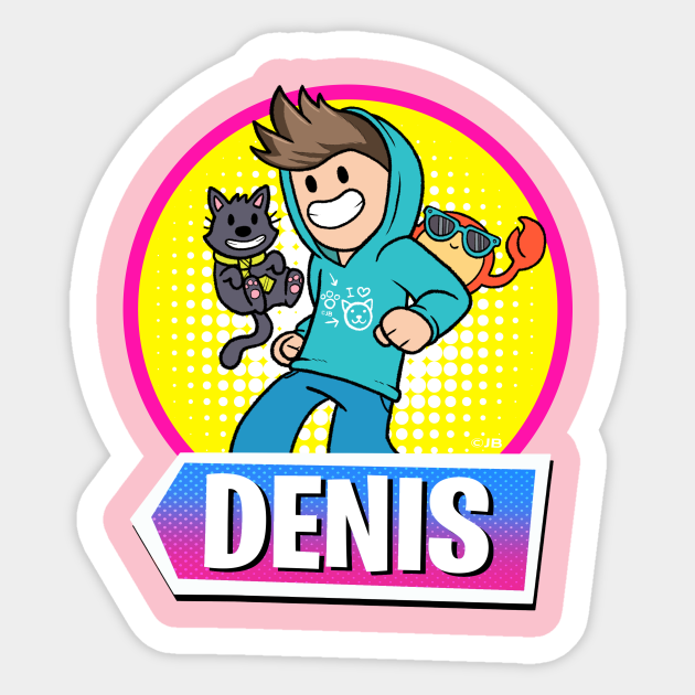 Dancing Denis With Logo Denis Roblox Sticker Teepublic Uk - roblox denis logo