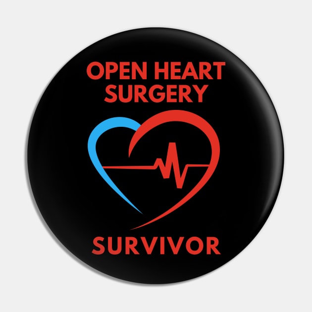 Open Heart Surgery Survivor Pin by MtWoodson