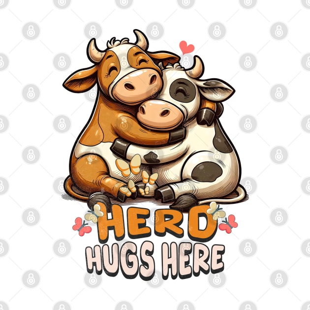 Cowboy girl Cute Cow Herd Hugs Here by alcoshirts