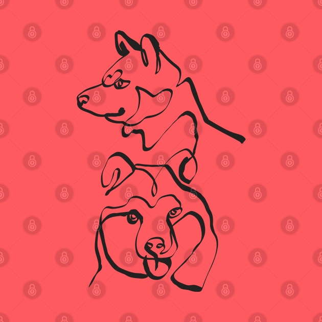 Abstract Line Shiba Inu by huebucket