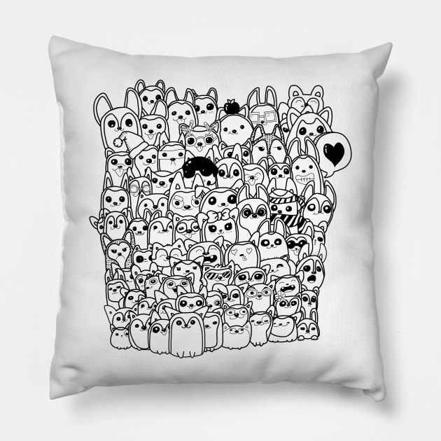 Huskies! Pillow by OneWeirdDude