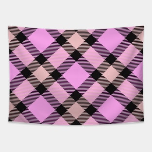 Pink Plaid Tapestry