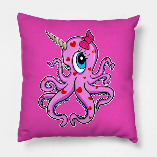 Cute Unicorn Octopus Pillow by Space Truck