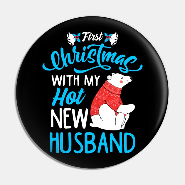 First Christmas With My Hot New Wife/Husband Matching Christmas Sweatshirts Pin by KsuAnn