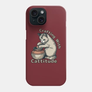 Cattitude Pottery Cat Lady Phone Case