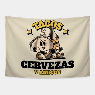 Tacos & Cervezas Beer Lover Friends Amigos Tapestry