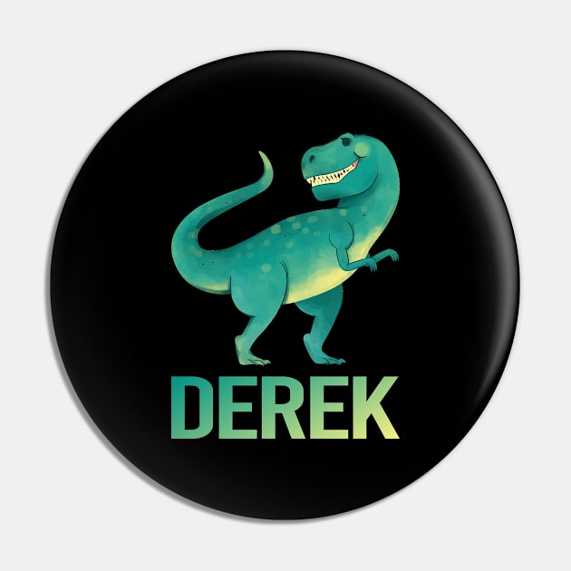 Happy Dinosaur - Derek Name Pin by Atlas Skate