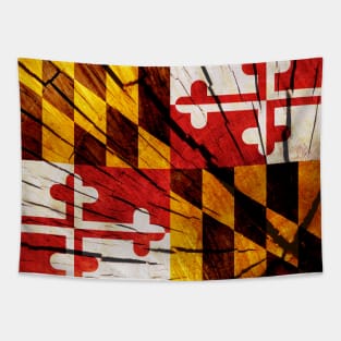 Flag of Maryland - Tree Trunk Wood Tapestry