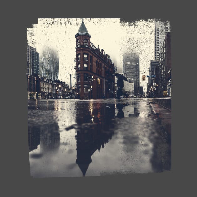 Toronto Flatiron Reflections Grunge Texture Style by Aziz