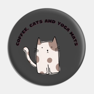 Coffee cats and yoga mats funny yoga and cat drawing Pin