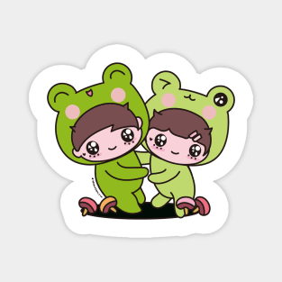 cute frog, cosplay frog, kawaii frog cartoon Magnet