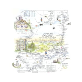 London Waterways Map T-Shirt