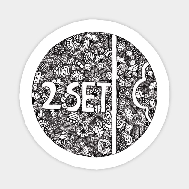 Twoset zentangle logo Magnet by TheHermitCrab