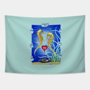 Seahorses in Love Tapestry