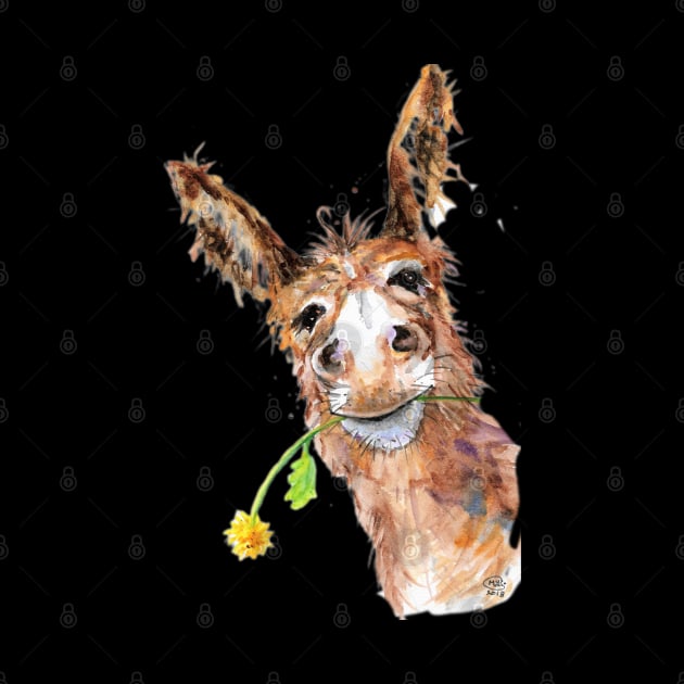 Cute Donkey with Flower by Marjansart 