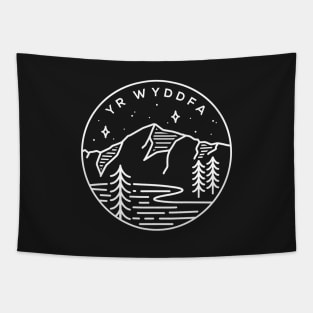 Yr Wyddfa, Snowdonia Wales Emblem - Black Tapestry