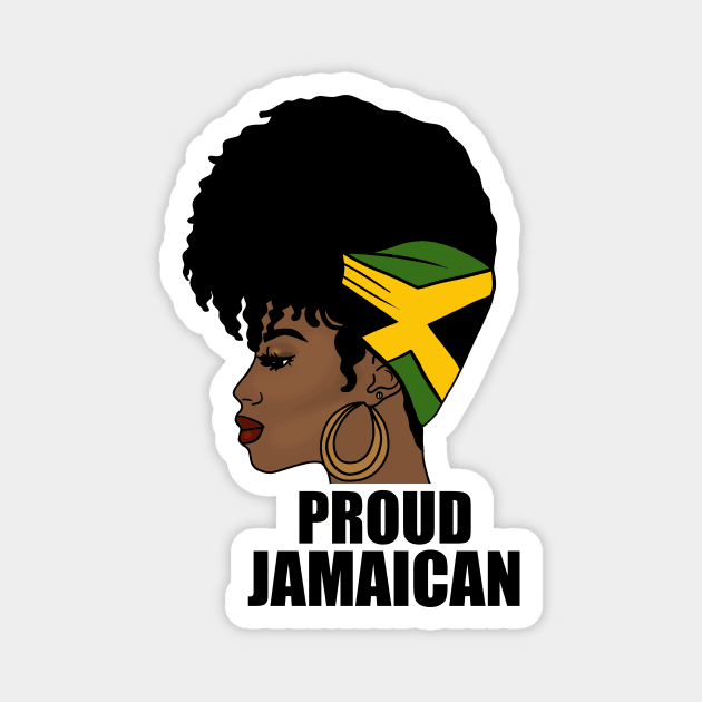 Jamaica Flag, Proud Jamaican Woman, Jamaica Flag, Afro Rasta Magnet by logiamerch