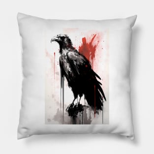 Ink Portrait of a Vulture Pillow