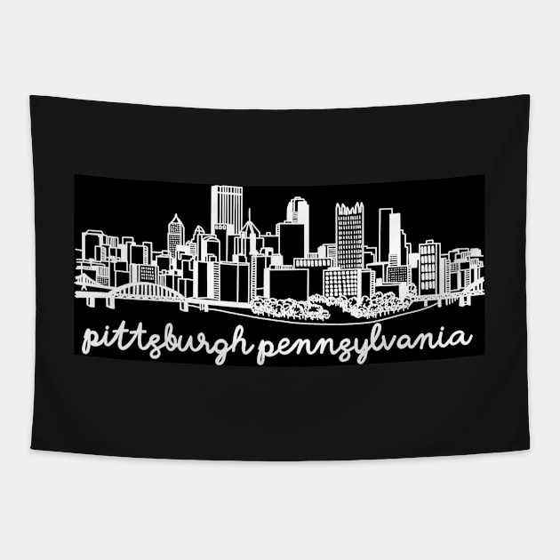 Pittsburgh Skyline Tapestry by fiberandgloss