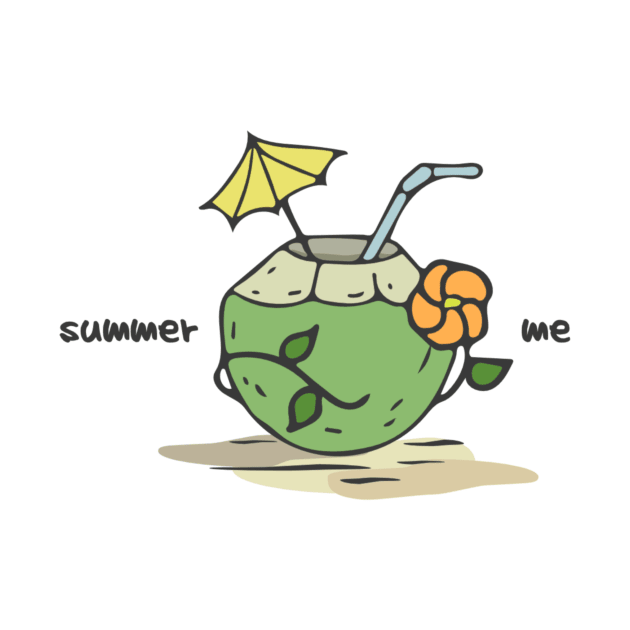 Hand Drawn Illustrations Summer Me Tropical Drink Summer Vacation Gift by DANPUBLIC