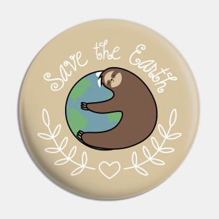 Save the Earth Sloth Pin