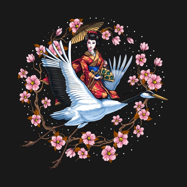 Japanese Crane Geisha by underheaven