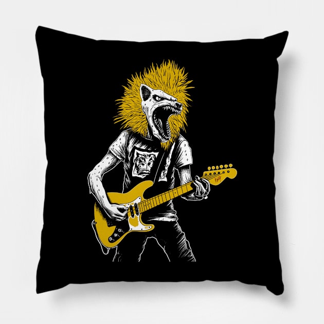 Vintage Chupacabra Punk Rocker Drawing - Rebellious Cryptid Art Pillow by Soulphur Media