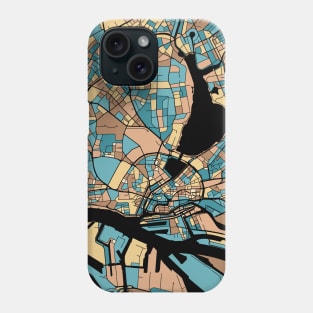 Hamburg Map Pattern in Mid Century Pastel Phone Case