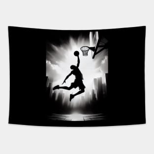 Basketball player going to the basket Tapestry