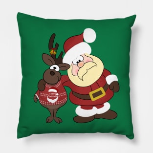 Santa and Raindeer Pillow