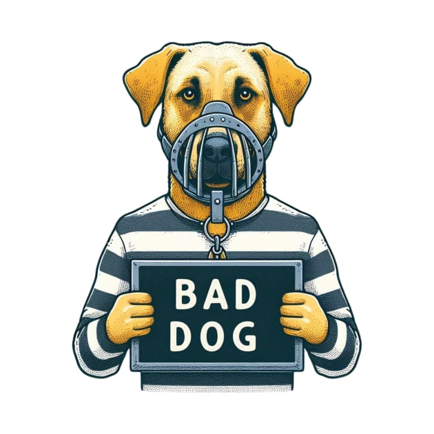 Illustrated Muzzled Dog Prisoner by Shawn's Domain