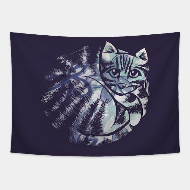 Cat Art Tapestry by bubbsnugg