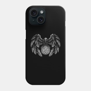 Raven Odin with Futhark and Vegvisir Phone Case