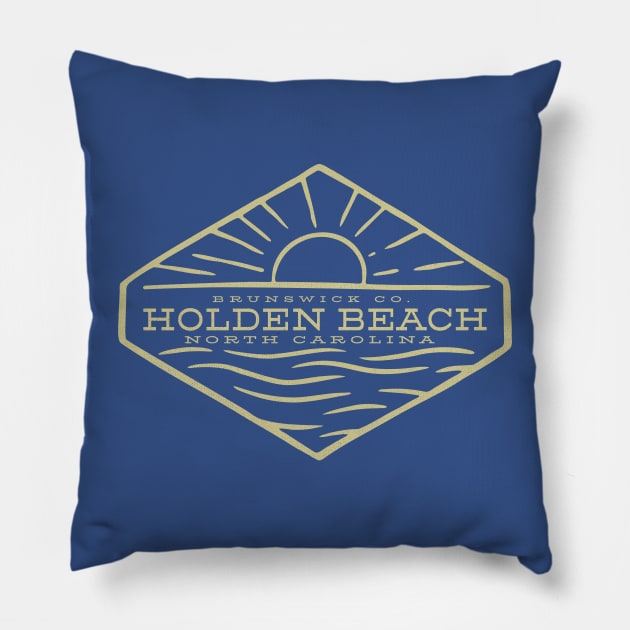 Holden Beach, NC Summertime Vacationing Sunrise Ocean Pillow by Contentarama