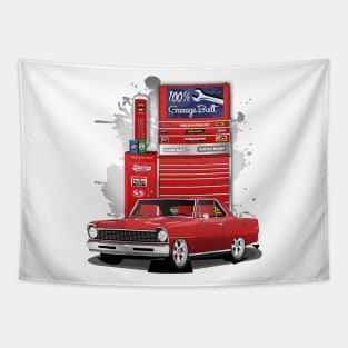 1967 Bolero Red Chevrolet Nova Garage Built Print Tapestry