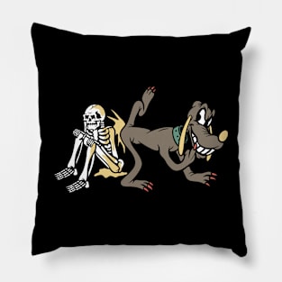 Dog and Skull, Dog and Skeleton Pillow