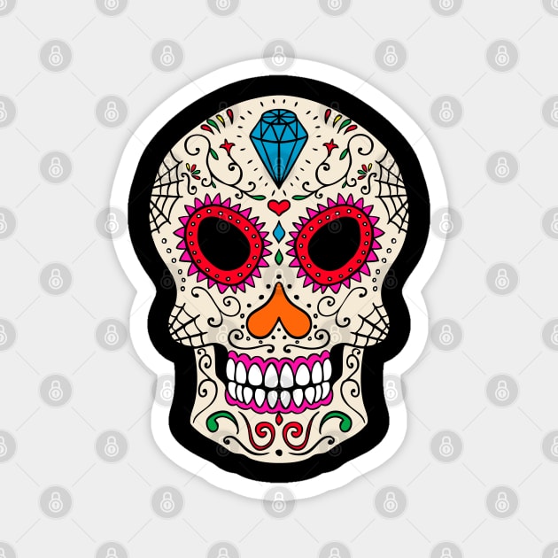 sugar head skull Magnet by Hispaniola-Fineart