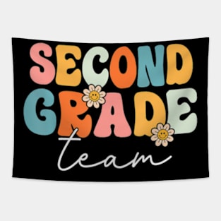 Second Grade Team Retro Groovy Back To School 2Nd Grade Tapestry