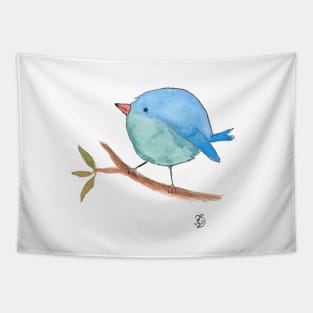 Blue bird on a branch Tapestry