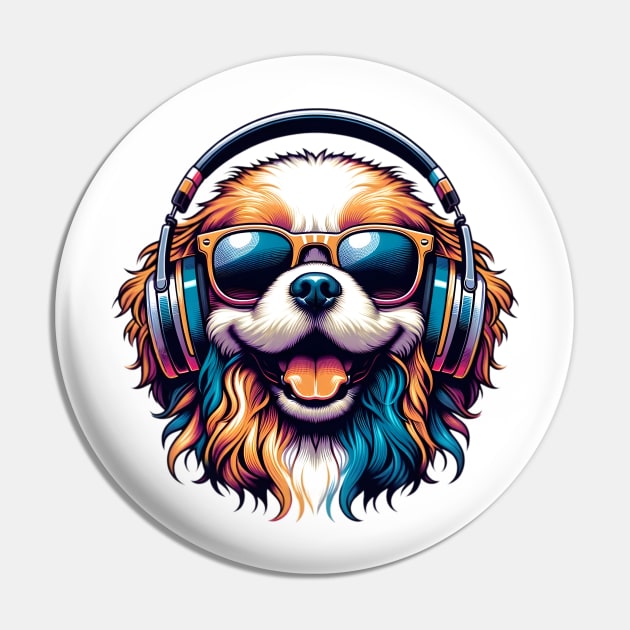 Grinning Bolognese as Smiling DJ with Sunglasses Pin by ArtRUs