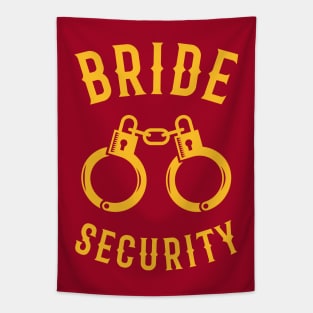 Bride Security – Handcuffs (Hen Party / Gold) Tapestry