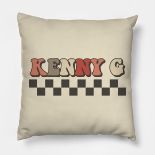Kenny G Checkered Retro Groovy Style Pillow